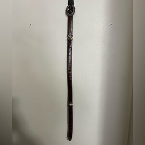 BRIGHTON Vintage Marcus Two Tone Black & Brown Reversible Leather Belt 35 Inches